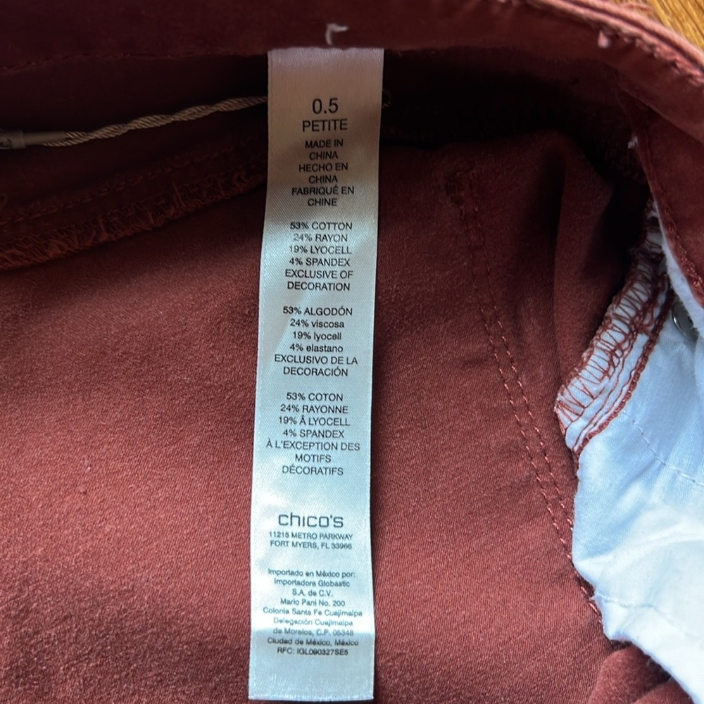Chico’s Platinum rust colored jeggings, size 6 petite - Picture 6 of 7